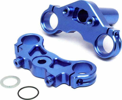 Aluminum Triple Clamp Set, Blue: Promoto-MX