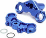 Aluminum Triple Clamp Set, Blue: Promoto-MX