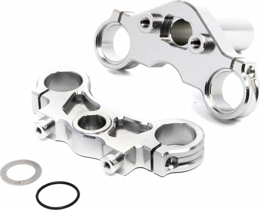 Aluminum Triple Clamp Set, Silver: Promoto-MX