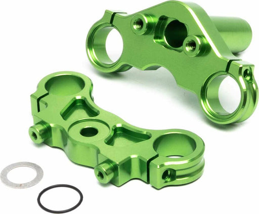 Aluminum Triple Clamp Set, Green: Promoto MX