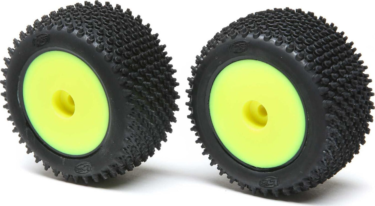 Step Pin Mounted Rear Tires, Yellow (2): Mini-T 2.0