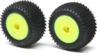 Step Pin Mounted Rear Tires, Yellow (2): Mini-T 2.0
