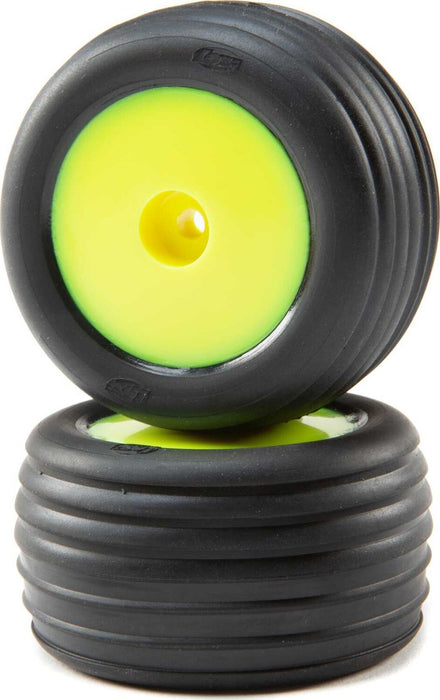 Directional Mounted Front Tires, Yellow (2): Mini-T 2.0
