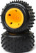 6 Row Rear Tires, Mounted, Orange(2): Mini JRXT
