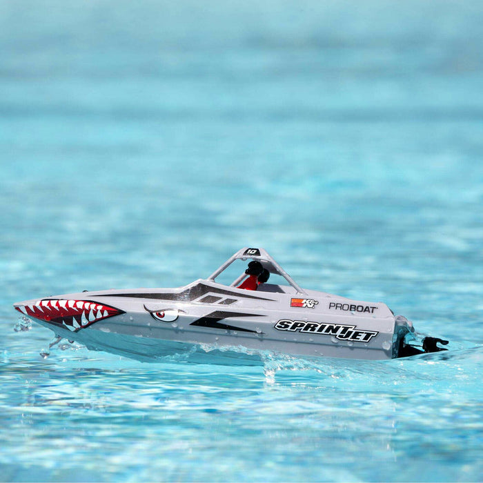 Sprintjet 9" Self-Righting Deep-V Jet Boat Brushed RTR, Silver