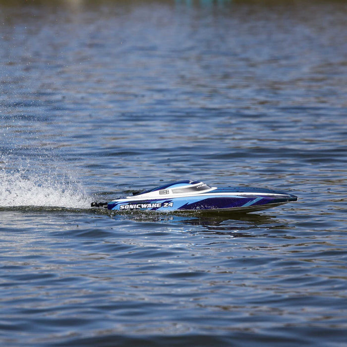 Sonicwake 24" Self-Righting Brushless Deep-V RTR (Battery & Charger Included), Blue