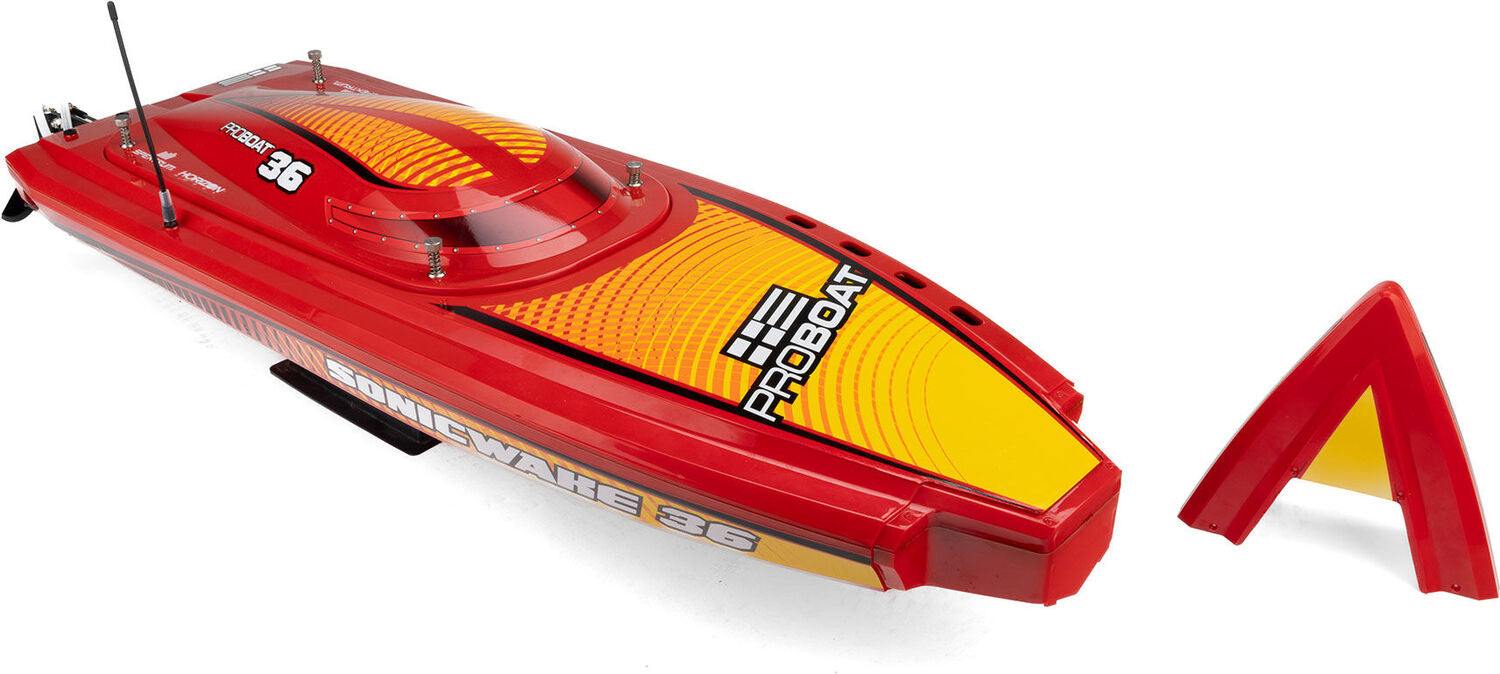 Sonicwake 36" V3 Self-Righting V-Hull Boat RTR, Red
