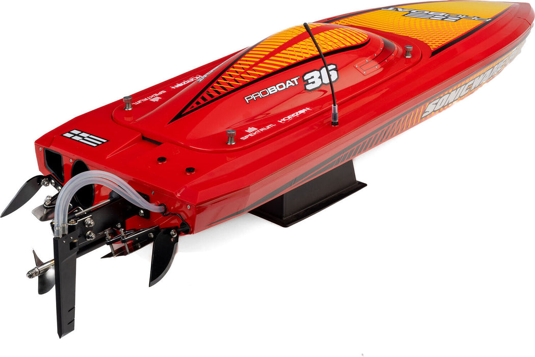 Sonicwake 36" V3 Self-Righting V-Hull Boat RTR, Red