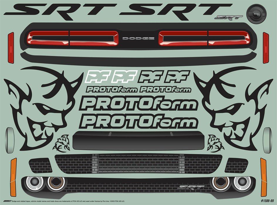 1/7 Dodge Challenger SRT Demon Clear Body: ARRMA Infraction 6S