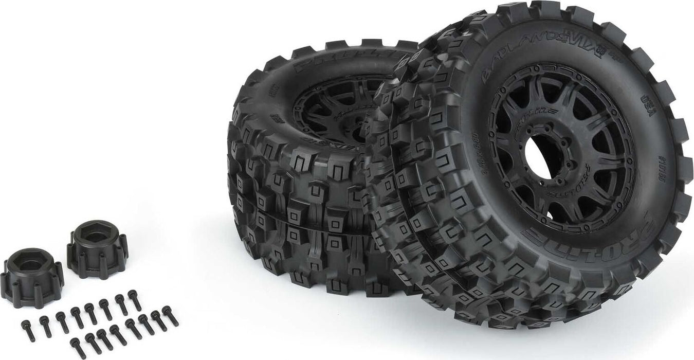 1/8 Badlands MX38 HP BELTED F/R 3.8" MT Mounted 17mm Blk Raid (2)