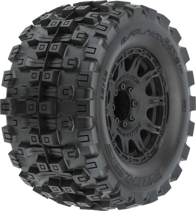 1/8 Badlands MX38 HP BELTED F/R 3.8" MT Mounted 17mm Blk Raid (2)
