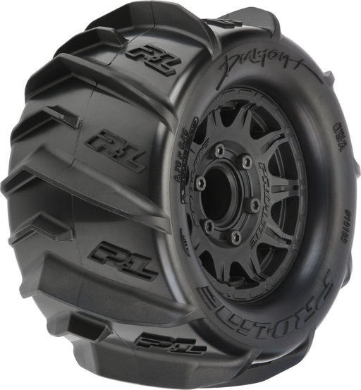1/10 Dumont Front/Rear 2.8" MT Tires Mounted 12mm Blk Raid (2)