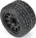 1/8 Menace HP BELTED Fr/Rr 3.8" MT Tires Mounted 17mm Black Raid (2)