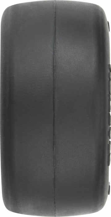 1/16 Reaction Rear Tires MTD 8mm Black/Silver (2): Losi Mini Drag