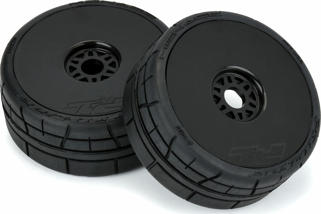 1/8 Menace HP BELTED Speed Run F/R Tires Mounted 17mm Black (2)