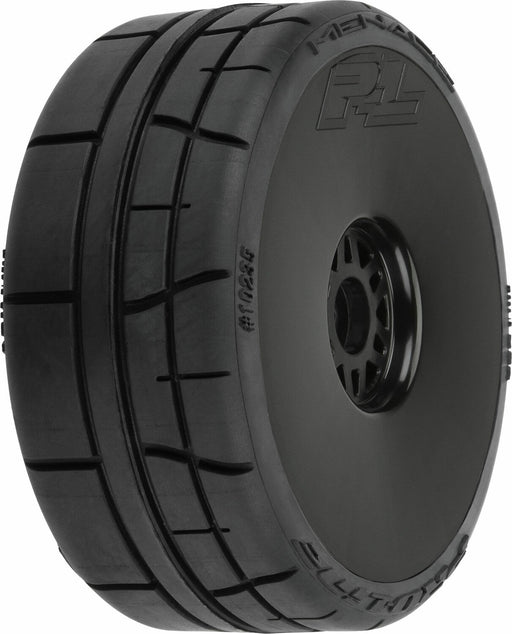 1/8 Menace HP BELTED Speed Run F/R Tires Mounted 17mm Black (2)