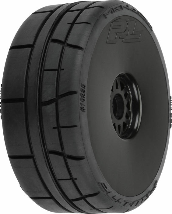 1/8 Menace HP BELTED Speed Run F/R Tires Mounted 17mm Black (2)