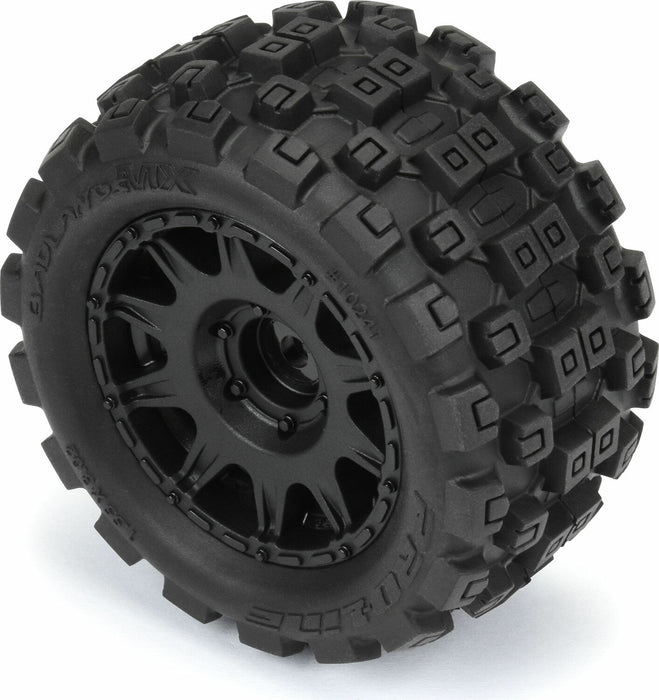 1/18 Badlands MX 1.85" F/R MTD 12mm Black Raid: Granite GROM