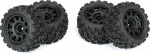1/18 Badlands MX 1.85" F/R MTD 12mm Black Raid: Granite GROM