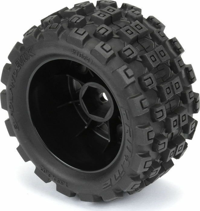 1/18 Badlands MX 1.85" F/R MTD 12mm Black Raid: Granite GROM