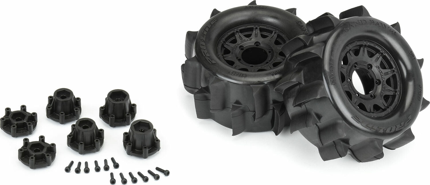 1/10 Sand Paw HP BELTED F/R 2.8" MT Tires MTD 12/14mm Black Raid (2)