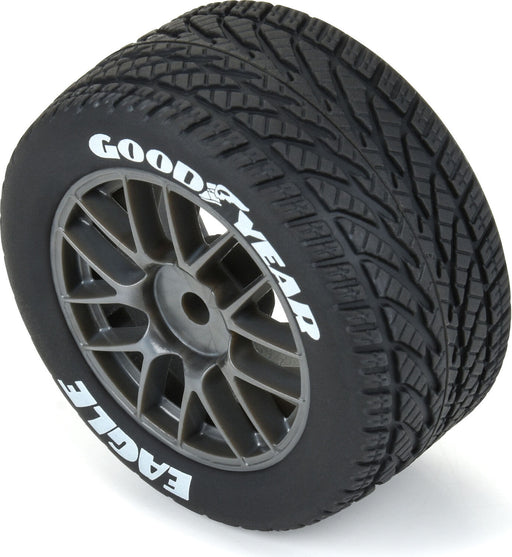 1/12 Goodyear Eagle Wet Tire F/R MTD Gray Wheels (4): Losi NASCAR