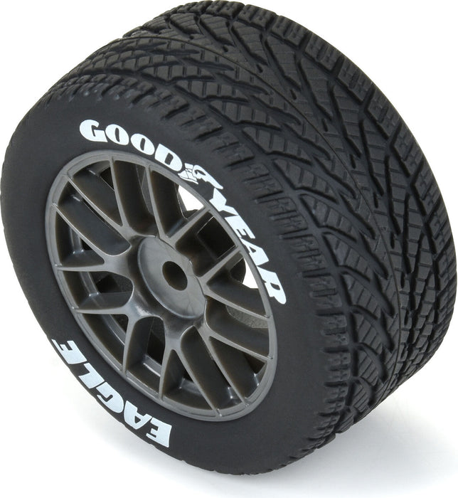 1/12 Goodyear Eagle Wet Tire F/R MTD Gray Wheels (4): Losi NASCAR