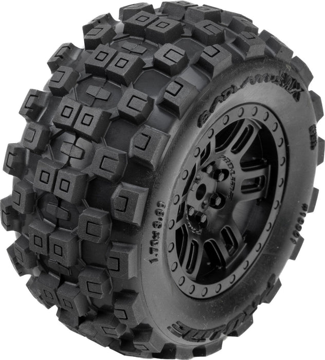 Badlands Front/Rear Tires MTD 12mm Black Split Six (2): ARRMA MINI KRATON