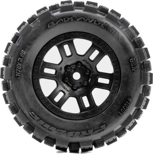 Badlands Front/Rear Tires MTD 12mm Black Split Six (2): ARRMA MINI KRATON