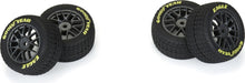 1/12 Goodyear Eagle Dirt Tire F/R MTD Gray Wheels (4): Losi NASCAR