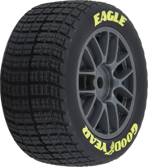1/12 Goodyear Eagle Dirt Tire F/R MTD Gray Wheels (4): Losi NASCAR