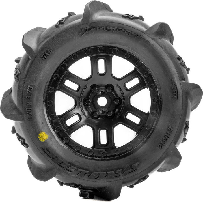 1/16 Dumont F/R MT Tires Black Split Six (2): ARRMA MINI KRATON