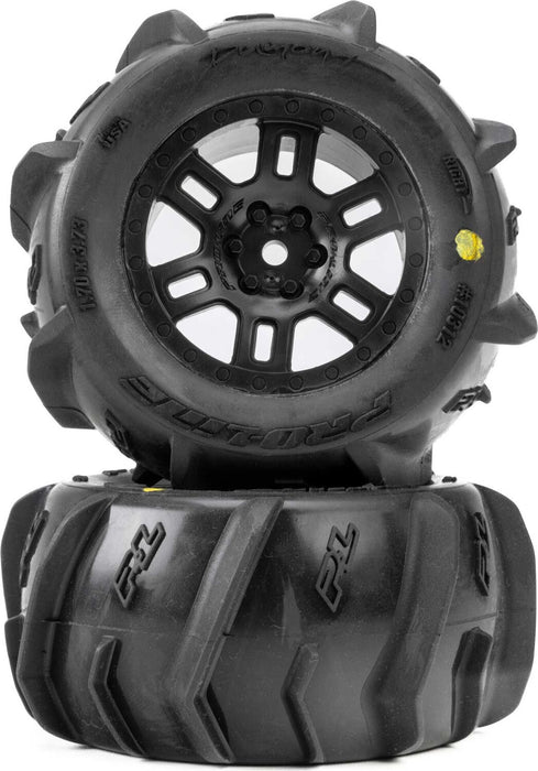 1/16 Dumont F/R MT Tires Black Split Six (2): ARRMA MINI KRATON