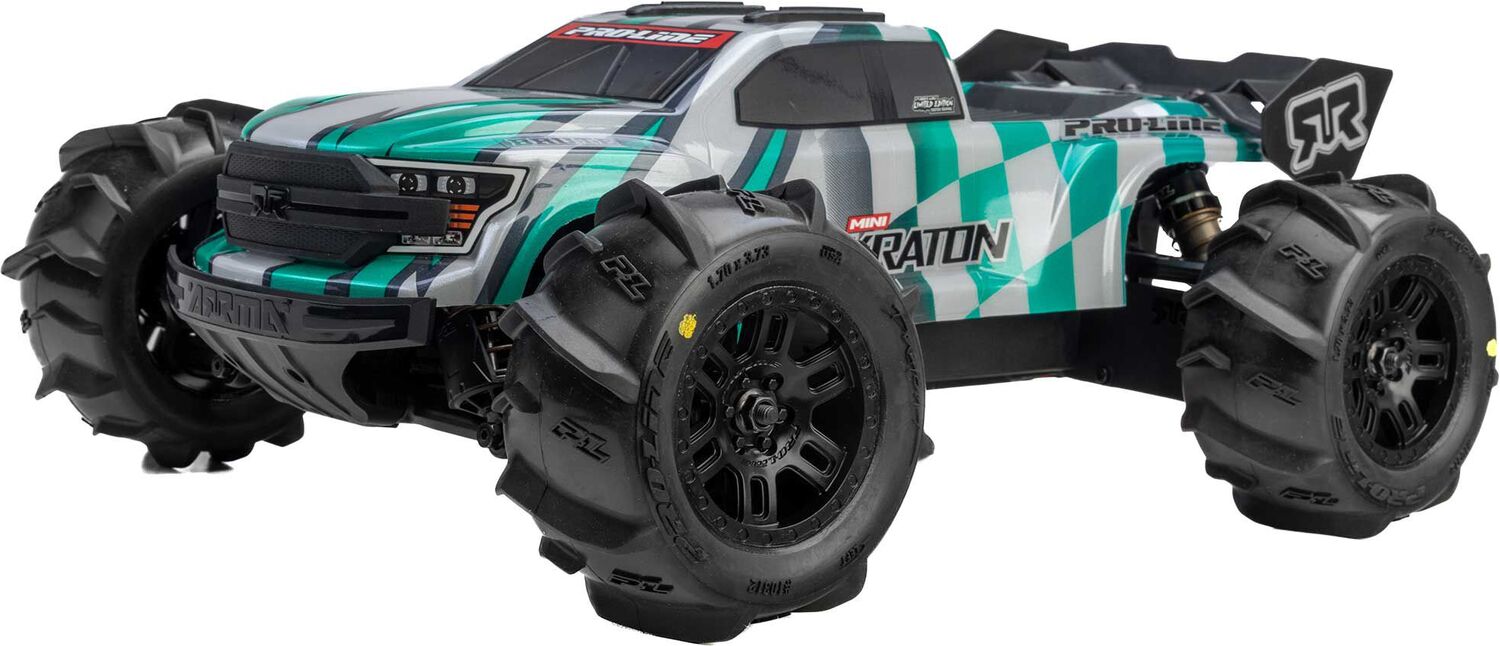 1/16 Dumont F/R MT Tires Black Split Six (2): ARRMA MINI KRATON