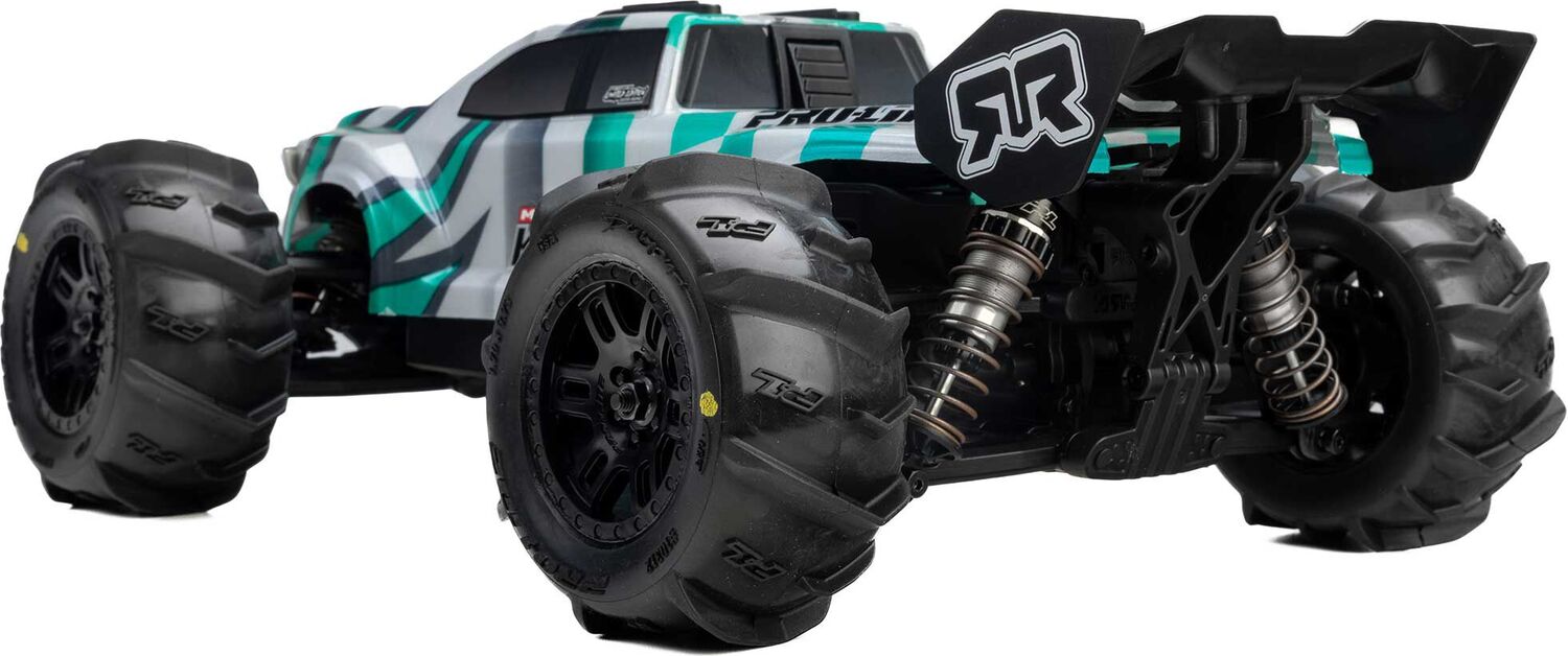 1/16 Dumont F/R MT Tires Black Split Six (2): ARRMA MINI KRATON