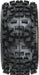 1/8 Badlands F/R 3.8" MT Tires Mounted 17mm Blk Raid (2)