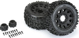 1/8 Badlands F/R 3.8" MT Tires Mounted 17mm Blk Raid (2)