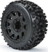 1/8 Badlands F/R 3.8" MT Tires Mounted 17mm Blk Raid (2)