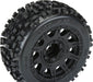 1/8 Badlands F/R 3.8" MT Tires Mounted 17mm Blk Raid (2)