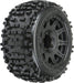 1/8 Badlands F/R 3.8" MT Tires Mounted 17mm Blk Raid (2)