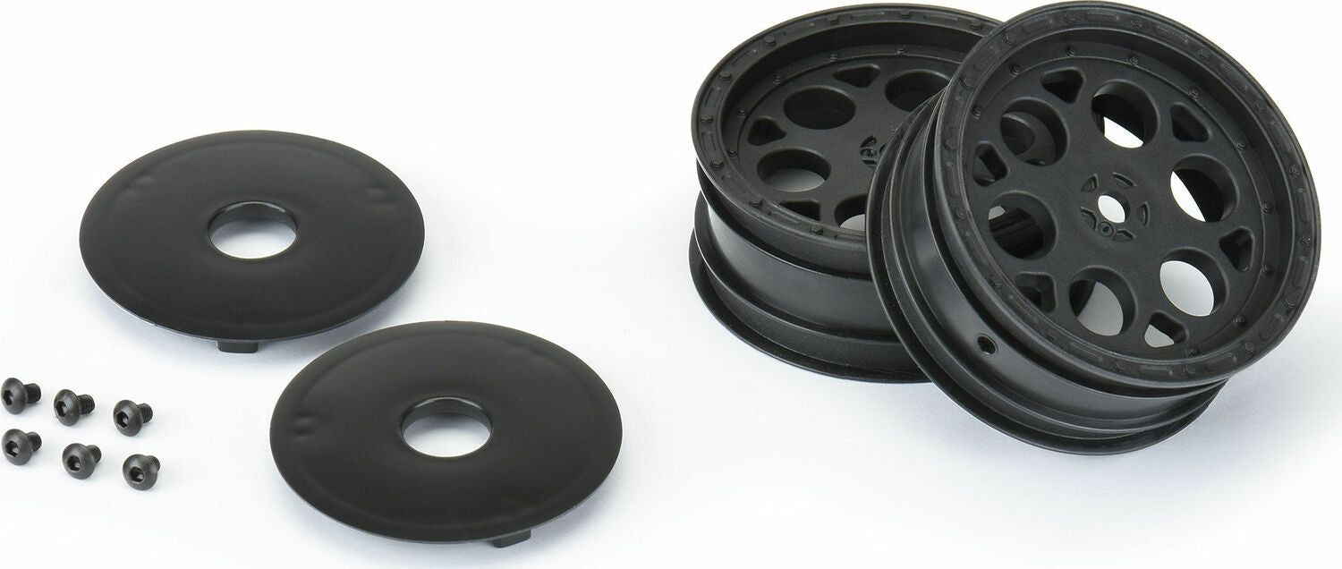 1/10 Showtime Front 2.2" 12mm Sprint Car Wheels (2) Black