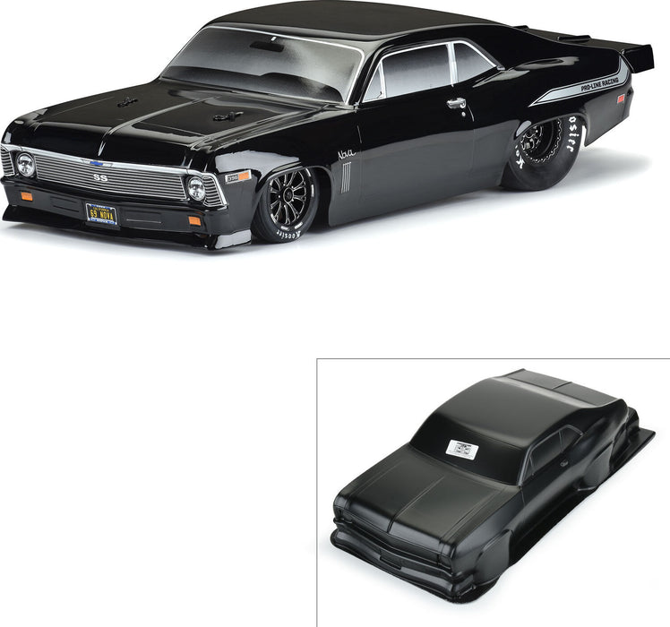 1/10 1969 Chevrolet Nova Tough-Color Black Body: Drag Car