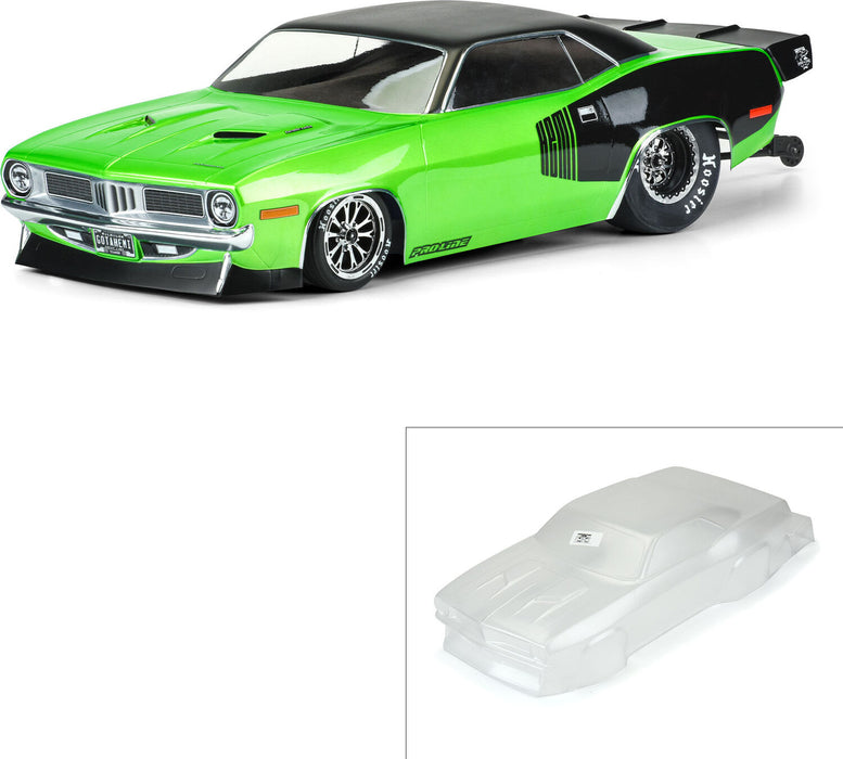 1/10 1972 Plymouth Barracuda Clear Body: Drag Car