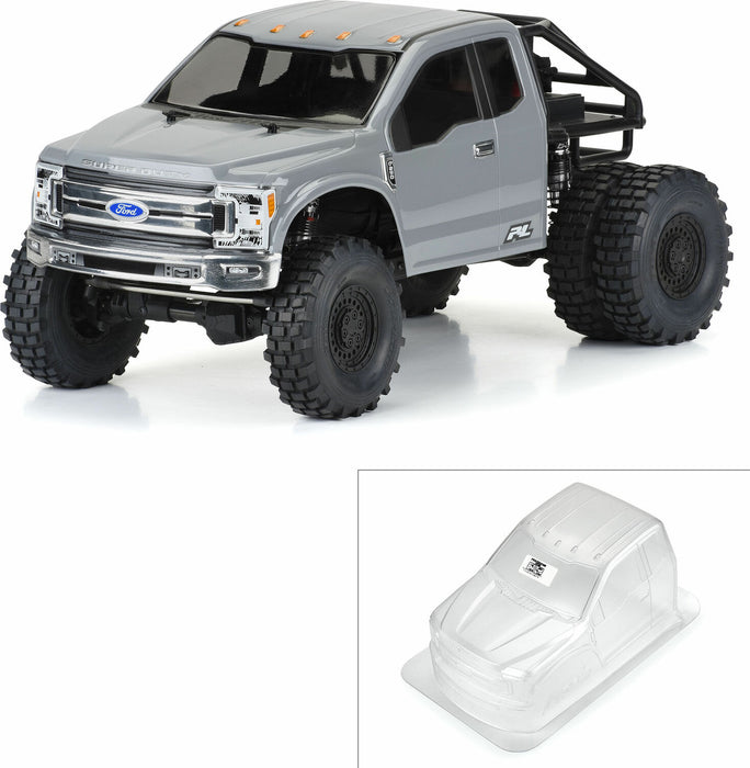 1/10 2017 Ford F-250 Super Duty Cab-Only Clear Body 12.3" WB Crawler