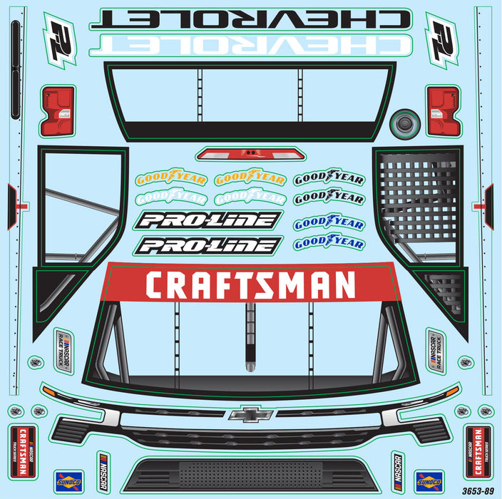 1/12 Pre-Cut 2024 Chevy Silverado Truck Clear Body: Losi NASCAR