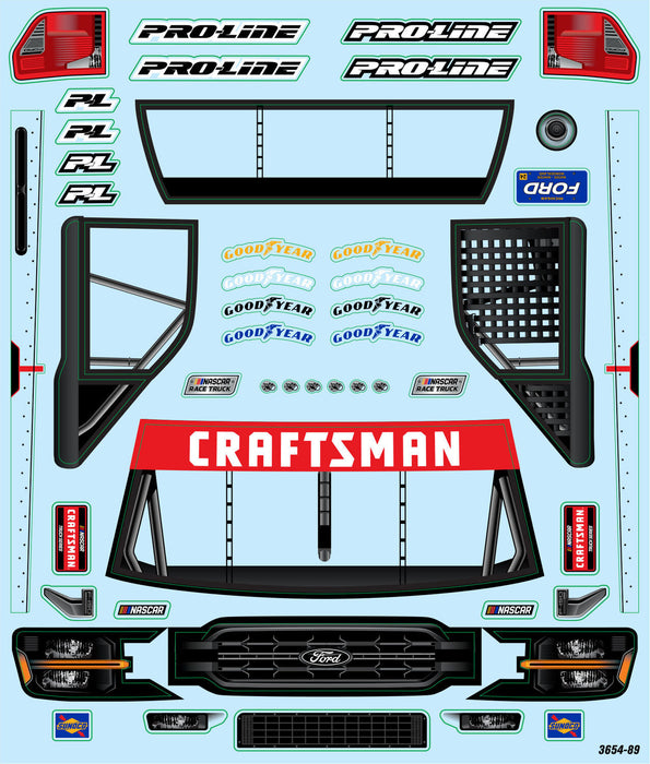 1/12 Pre-Cut 2024 Ford F-150 Truck Clear Body: Losi NASCAR