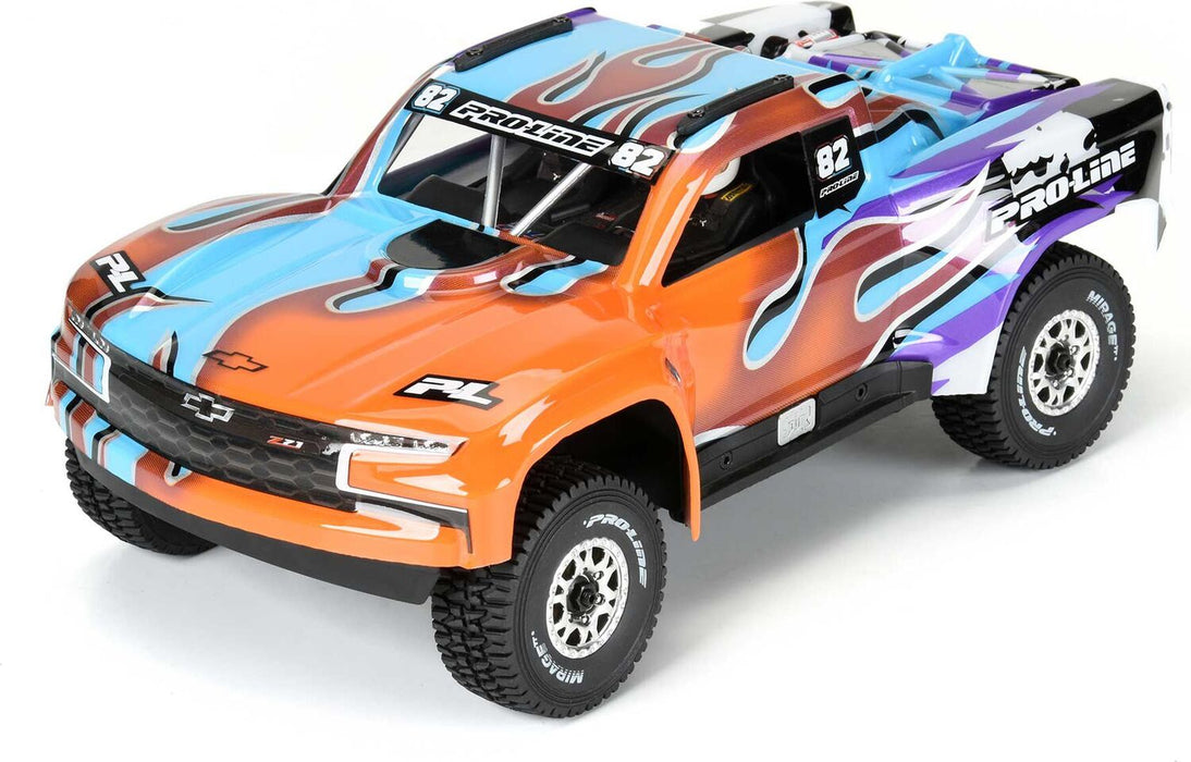 1/16 Limited Edition 2019 Chevy Silverado Trophy Truck Body for ARRMA MOJAVE GROM, Fire and Ice (Pink/Aqua)