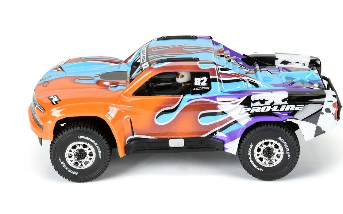 1/16 Limited Edition 2019 Chevy Silverado Trophy Truck Body for ARRMA MOJAVE GROM, Fire and Ice (Pink/Aqua)