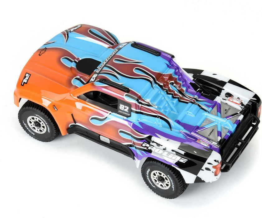 1/16 Limited Edition 2019 Chevy Silverado Trophy Truck Body for ARRMA MOJAVE GROM, Fire and Ice (Pink/Aqua)