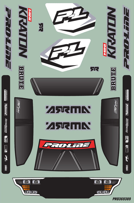 1/16 Limited Edition Pre-Cut/Pre-Painted Brute Body Ghostfire with Clipless System: ARRMA MINI KRATON
